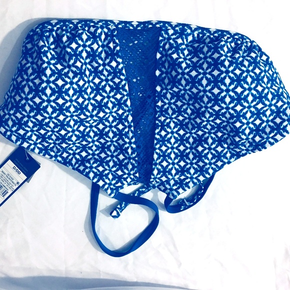 Target Other - Fashion Blue High Neck  Swim Bikini Top D/D NWT